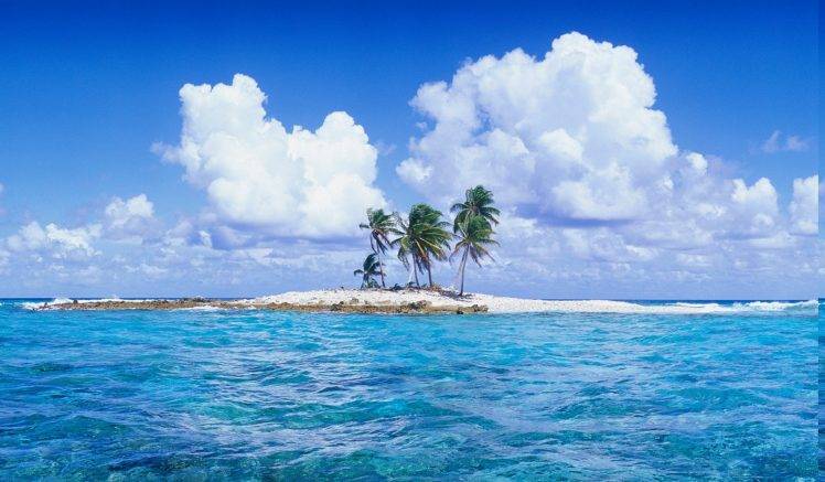 atolls, Sea, Clouds, Beach, Tropical, Water, Nature, Landscape HD Wallpaper Desktop Background