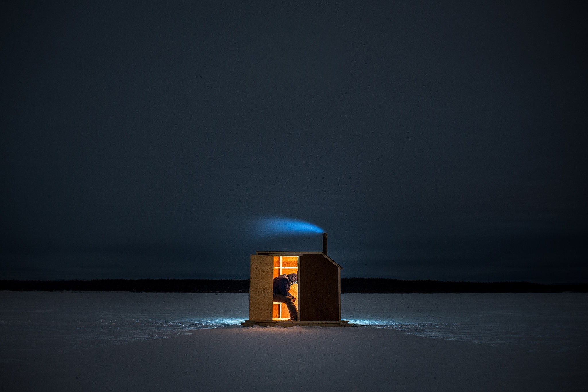 people, Night, Landscape, Alone, Ice, Ice Fishing Wallpaper