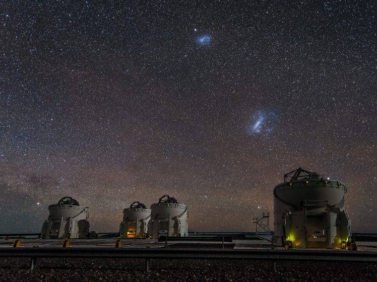 observatory, Starry Night, Chile, Atacama Desert, Universe, Space, Galaxy, Lights, Nature, Landscape HD Wallpaper Desktop Background
