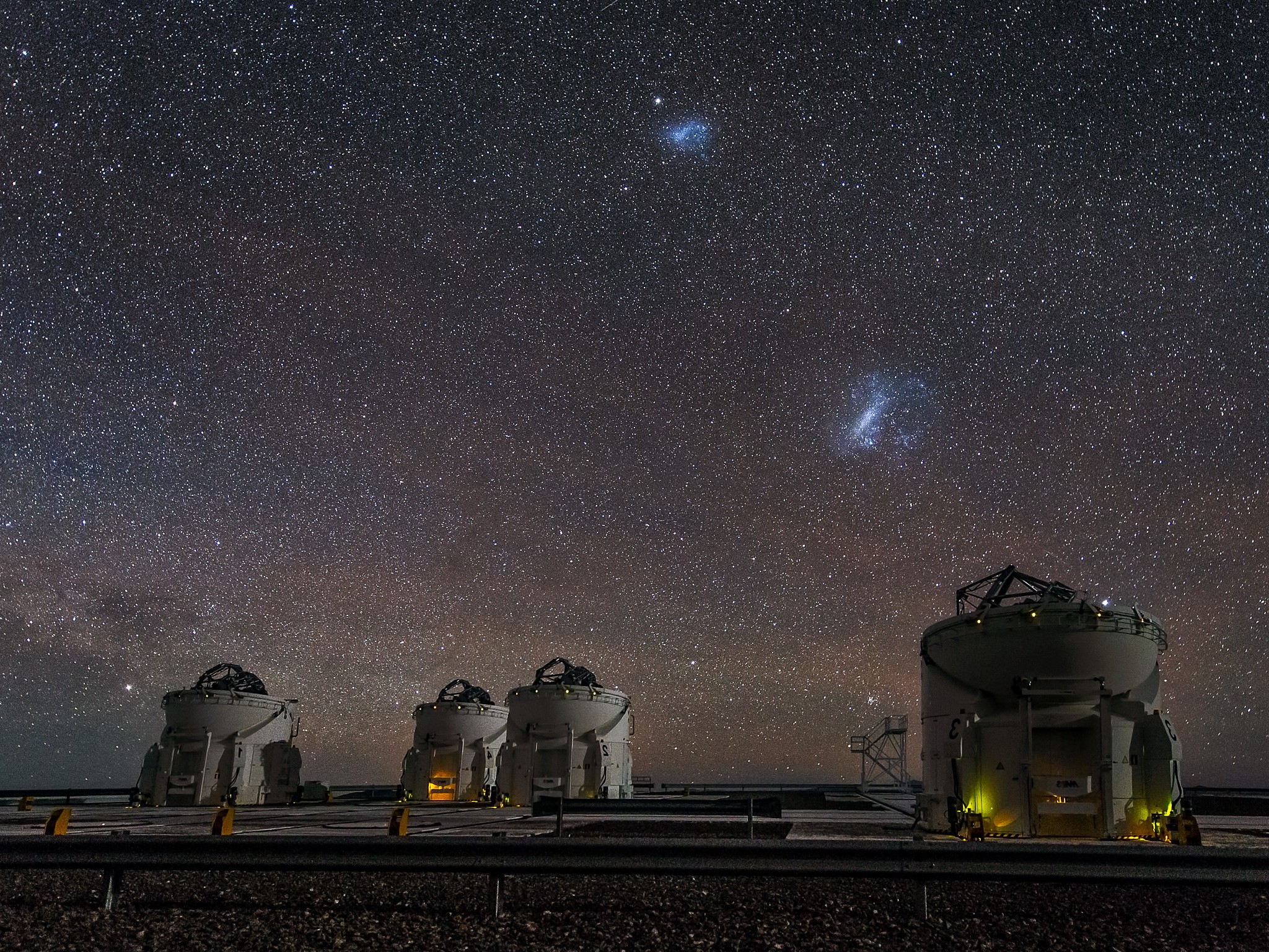 observatory, Starry Night, Chile, Atacama Desert, Universe, Space, Galaxy, Lights, Nature, Landscape Wallpaper