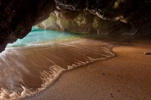 landscape, Nature, Sea, Beach, Cave, Sand, Rock, Grotto, Water, Hidden
