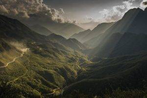 nature, Landscape, Forest, Mountain, Sun Rays
