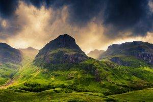 mountain, Clouds, Grass, Scotland, Spring, Nature, Landscape, UK