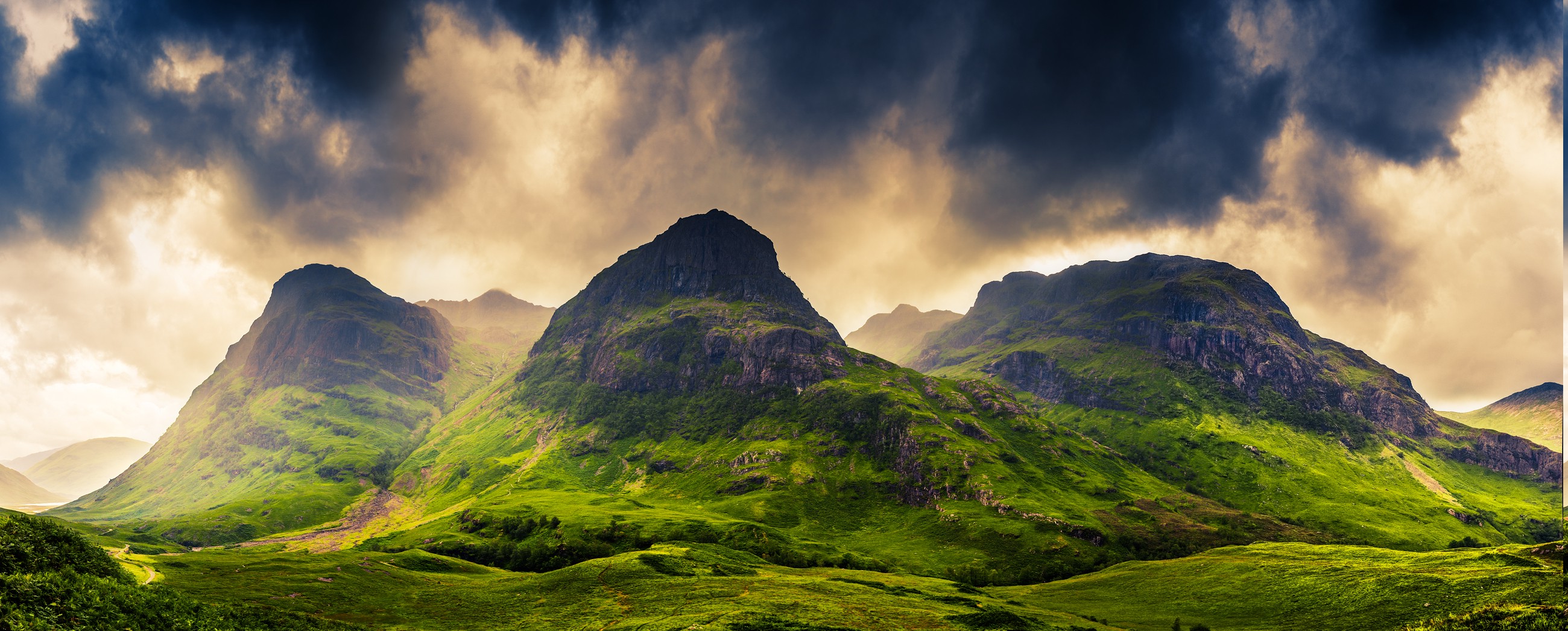 mountain, Clouds, Grass, Scotland, Spring, Nature, Landscape, UK Wallpaper