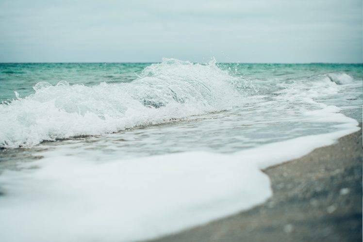 sea, Waves, Water, Water Drops, Linux Mint, Foam, Blue, Coast, Landscape HD Wallpaper Desktop Background