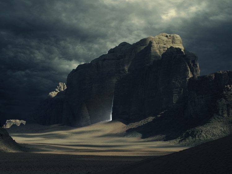 mountain, Clouds, Sunlight, Desert, Cliff, Nature, Landscape HD Wallpaper Desktop Background