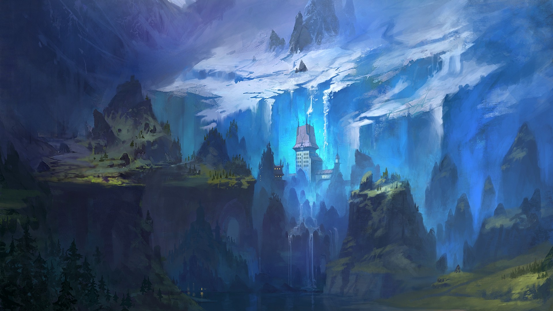 fantasy Art, Landscape, Blue Wallpapers HD / Desktop and Mobile Backgrounds