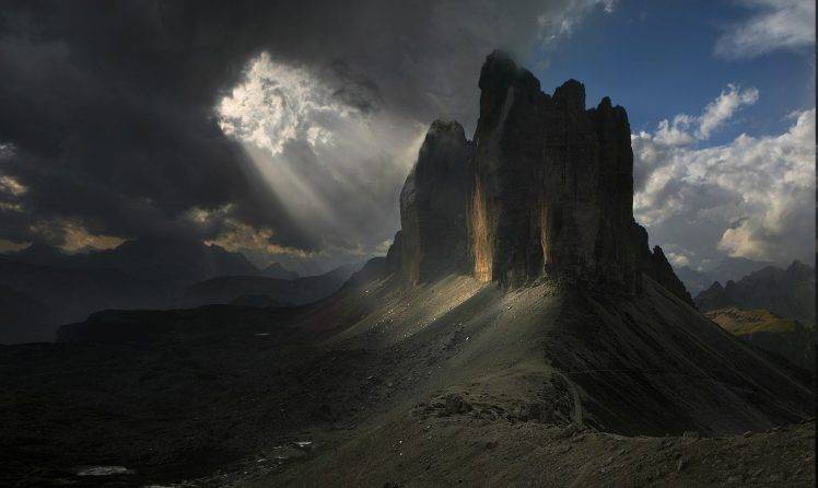 mountain, Sun Rays, Clouds, Alps, Cliff, Morning, Nature, Landscape HD Wallpaper Desktop Background