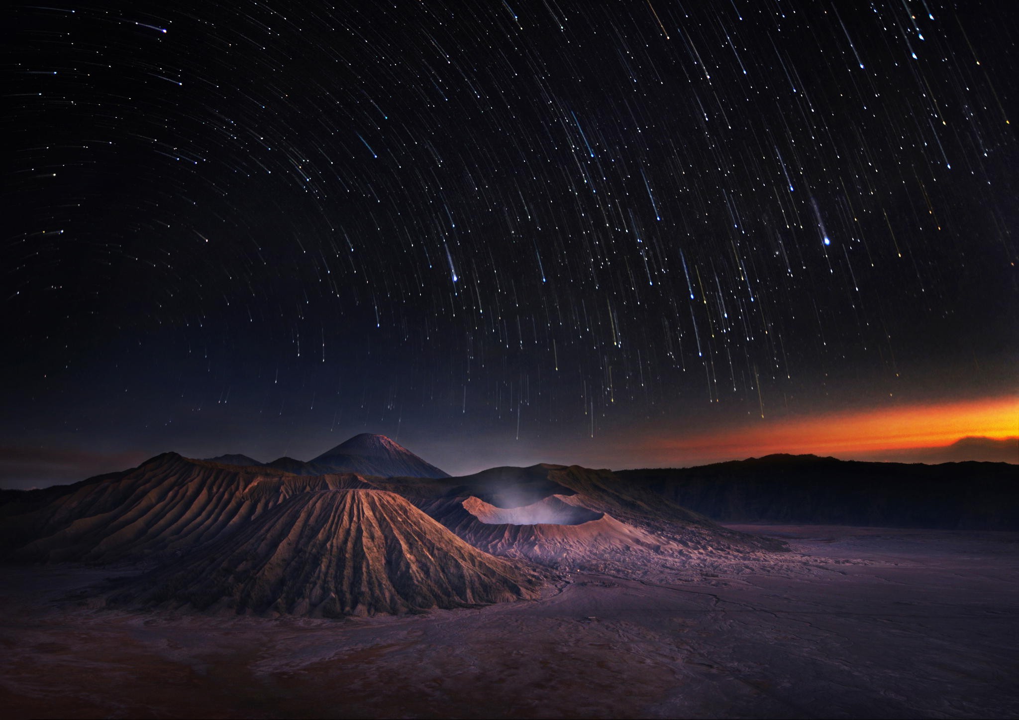 Weerapong Chaipuck, Long Exposure, Stars, Sky, Landscape, Nature, Volcano, Mountain Wallpaper