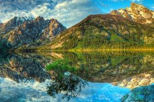 landscape, HDR, Lake, Mountain, Reflection