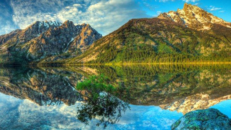 landscape, HDR, Lake, Mountain, Reflection HD Wallpaper Desktop Background