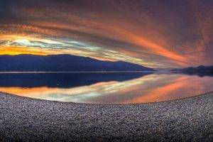 nature, Landscape, Lake, Sunset, Fisheye Lens