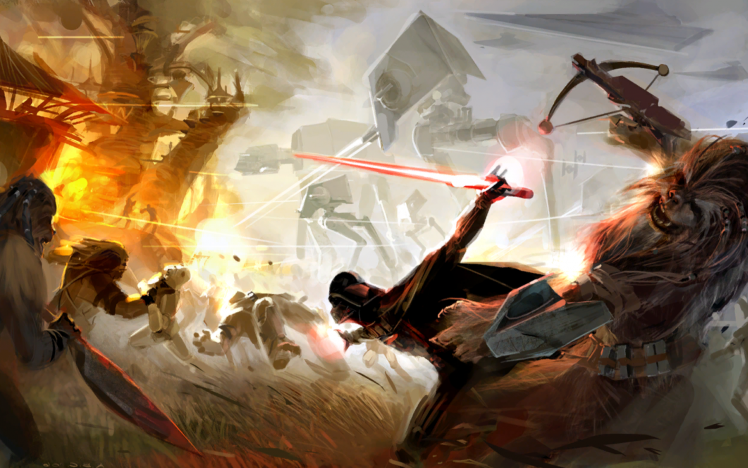 Star Wars, Darth Vader, Wookiees, Sith, AT AT HD Wallpaper Desktop Background