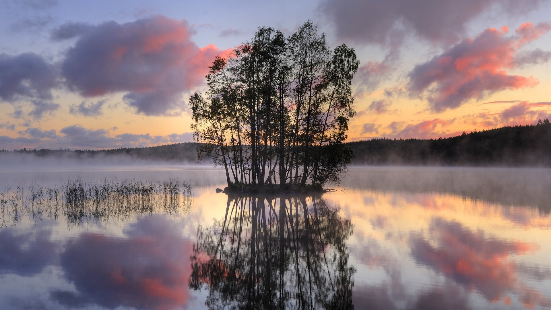 nature, HDR, Sunset, Lake, Landscape Wallpaper