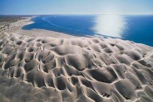 landscape, Beach, Nature, Dune, Sea, Sand, Baja California, Wind, Erosion, Water, Blue, Mexico