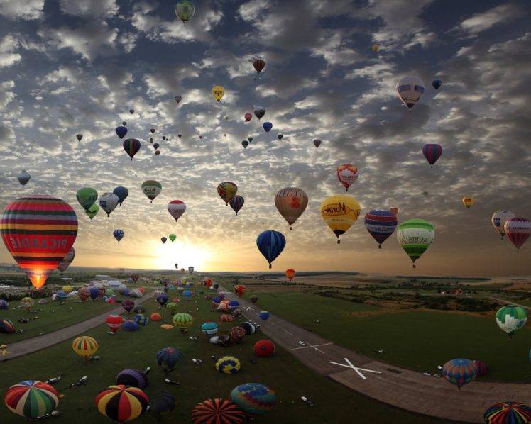 hot Air Balloons, Landscape, Clouds HD Wallpaper Desktop Background