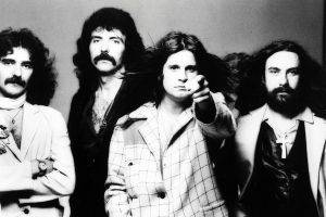 men, Musicians, Black Sabbath, Ozzy Osbourne, Geezer Butler, Toni Iommi, Bill Ward, Legends, Rock Stars, Monochrome, Long Hair, Vintage