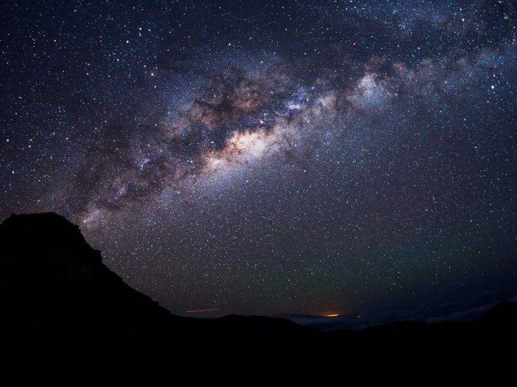 starry Night, Night, Stars, Landscape, Milky Way, Long Exposure, Comet, Galaxy HD Wallpaper Desktop Background