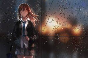 anime Girls, Rain, Anime, Schoolgirls