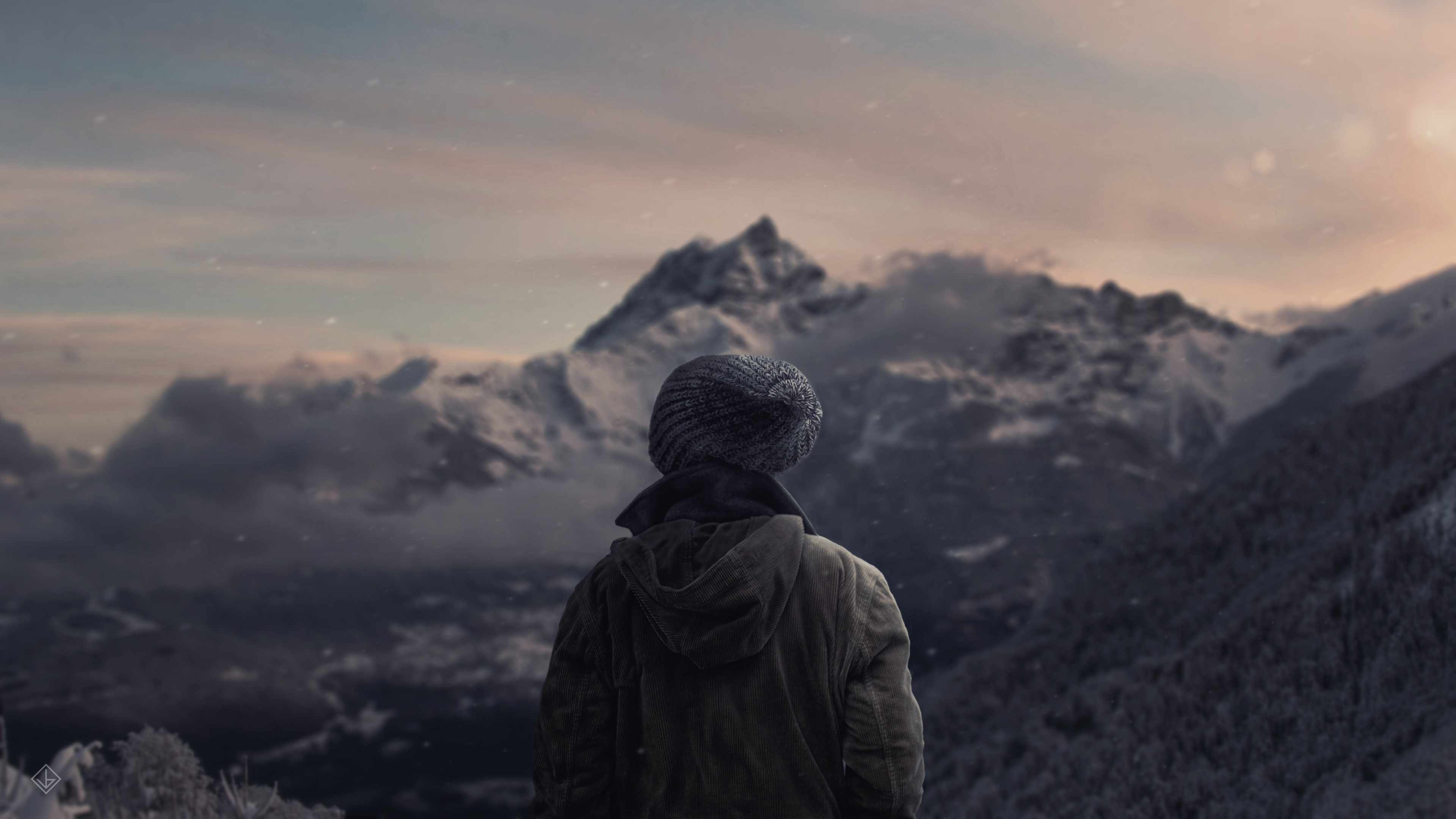 landscape, Mountain, Snow, Winter, Nature, Photo Manipulation Wallpaper