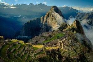 nature, Landscape, Mountain, Sunrise, Mist, Machu Picchu, Peru, World Heritage Site, Archeology, Ruin