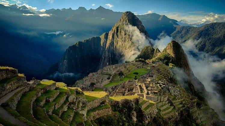 nature, Landscape, Mountain, Sunrise, Mist, Machu Picchu, Peru, World Heritage Site, Archeology, Ruin HD Wallpaper Desktop Background