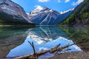 nature, Landscape, Lake, Mountain, British Columbia, Canada, Forest, Reflection, Water, Snowy Peak, Spring