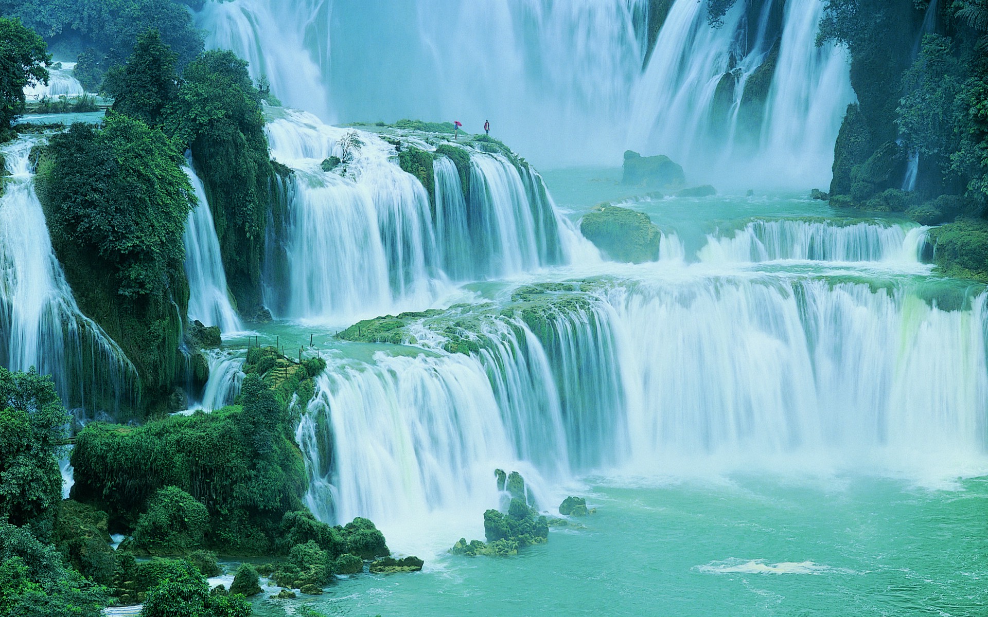 nature, Landscape, Waterfall, Shrubs, Huge, Green, China ...