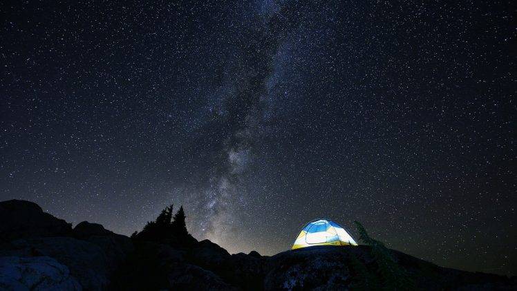 landscape, Night, Stars, Milky Way HD Wallpaper Desktop Background