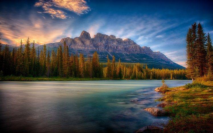 nature, Mist, Landscape, Sunrise, Mountain, Forest, River HD Wallpaper Desktop Background