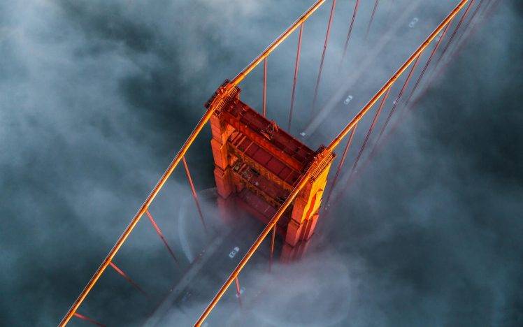 mist, Landscape, Nature, Bridge, Aerial View, Golden Gate Bridge, Morning, Architecture, Sunrise, San Francisco HD Wallpaper Desktop Background