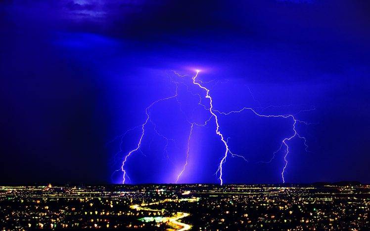 lightning, Storm, Nature, Landscape HD Wallpaper Desktop Background