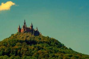 architecture, Castle, Nature, Landscape, Trees, Germany, Hill, Forest, Tower, Clouds