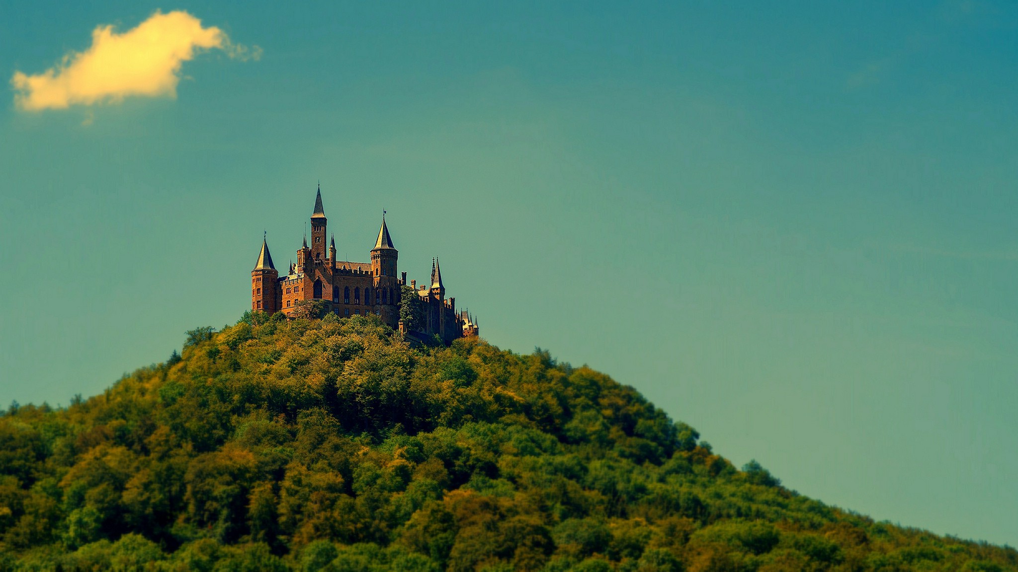 architecture, Castle, Nature, Landscape, Trees, Germany, Hill, Forest, Tower, Clouds Wallpaper