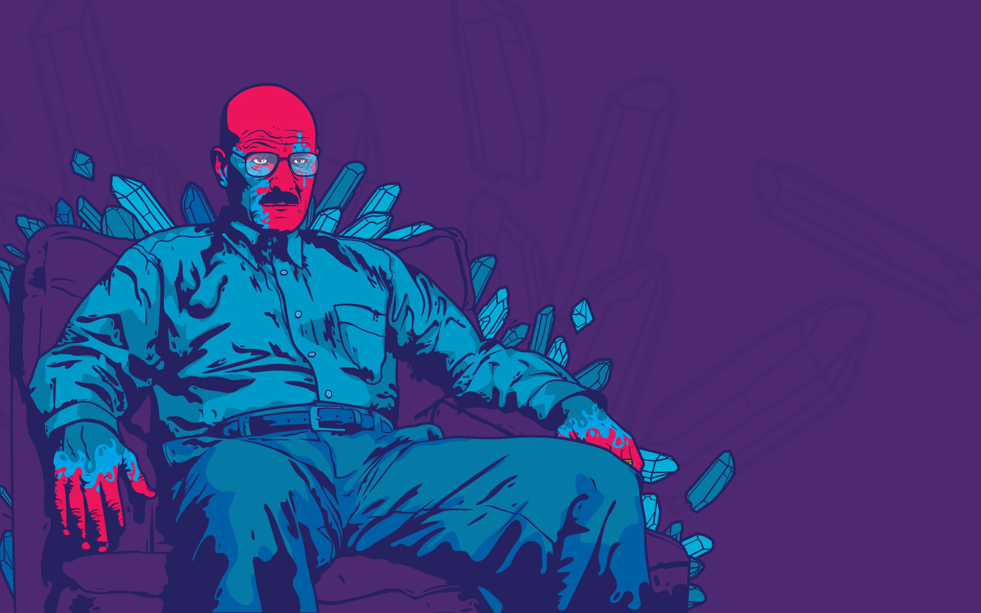 purple Background, Walter White, Breaking Bad, Jared Nickerson, Artwork, Digital Art, Abstract Wallpaper