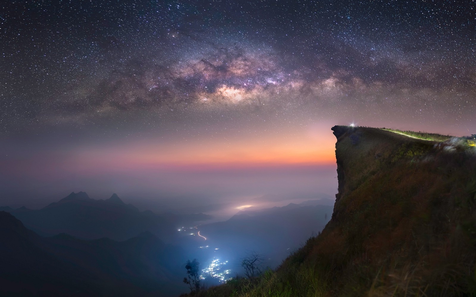 Landscape Nature Mist Space Valley Milky Way Long Exposure Abyss