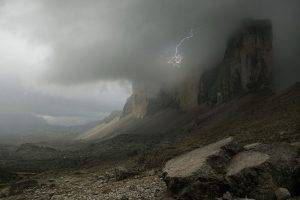 nature, Landscape, Lightning, Storm, Mountain, Clouds, Alps