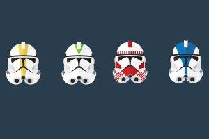 clone Trooper, Clone Commander, Minimalism, Helmet, Star Wars