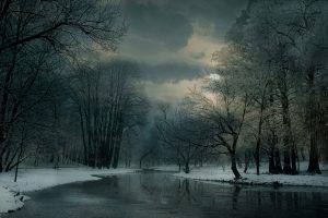 landscape, Nature, Winter, River, Clouds, Snow, Forest, Frost, Trees, Cold, Mist