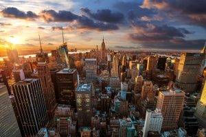 landscape, Cityscape, Building, Sunset, USA, New York City