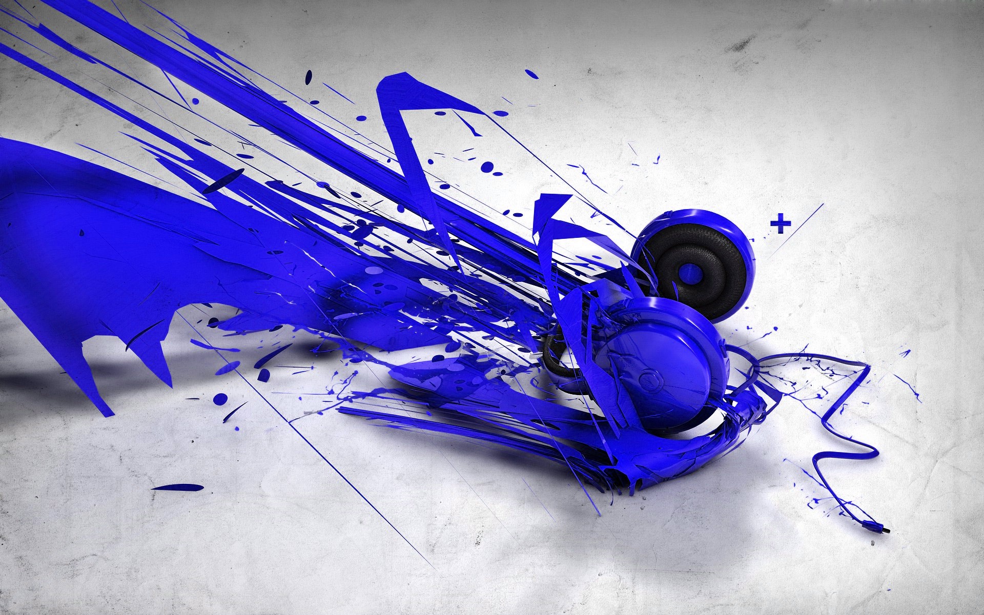 abstract, Headphones, Blue Wallpaper