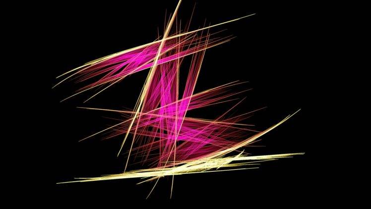 abstract, Pink, Yellow, Lines HD Wallpaper Desktop Background