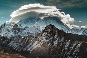 nature, Landscape, Mountain, Himalayas, Snowy Peak, Clouds