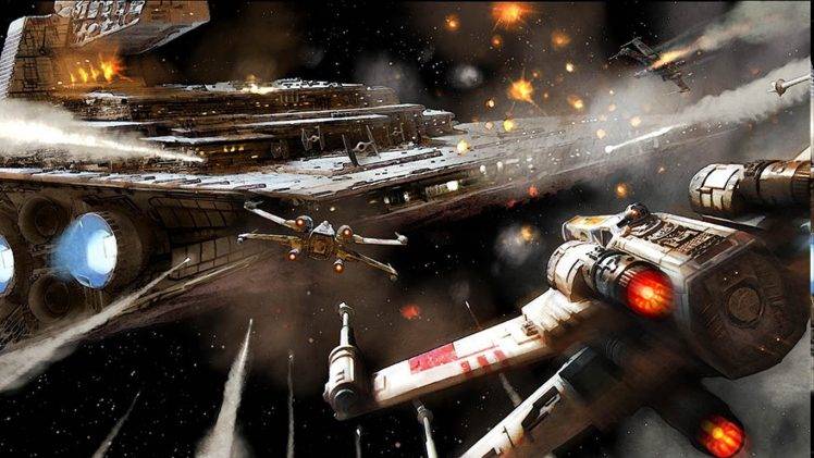 Star Wars, X wing, Star Destroyer, Science Fiction, Rebel Alliance, Galactic Empire HD Wallpaper Desktop Background