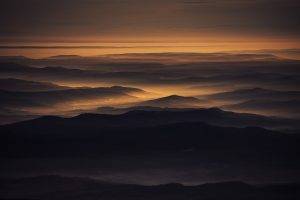 nature, Landscape, Gold, Mountain, Valley, Mist, Sunrise, Romania, Lights, Offing