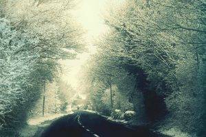 winter, Landscape, Road, Snow