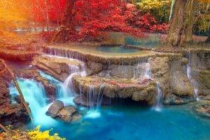 landscape, Waterfall, Nature, Trees, Thailand, Fall, Colorful, Tropical