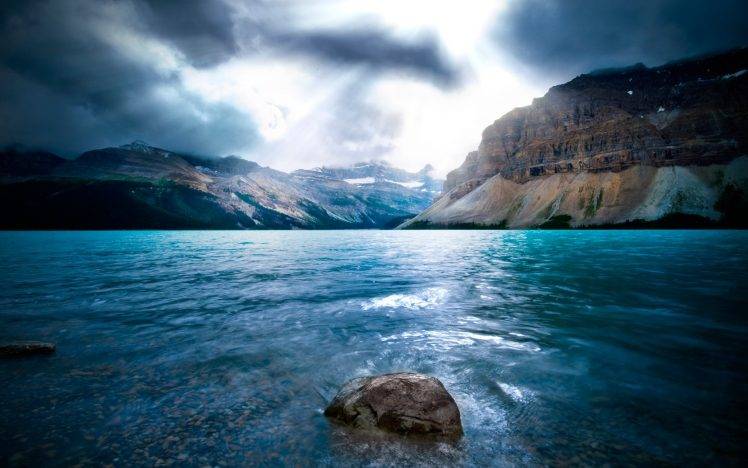 water, Stones, Sunlight, Clouds, Landscape, Nature HD Wallpaper Desktop Background