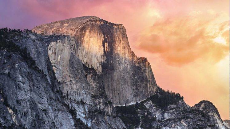 mountain, Ice, Spruce, Landscape, Nature, Half Dome, Mac OS X HD Wallpaper Desktop Background