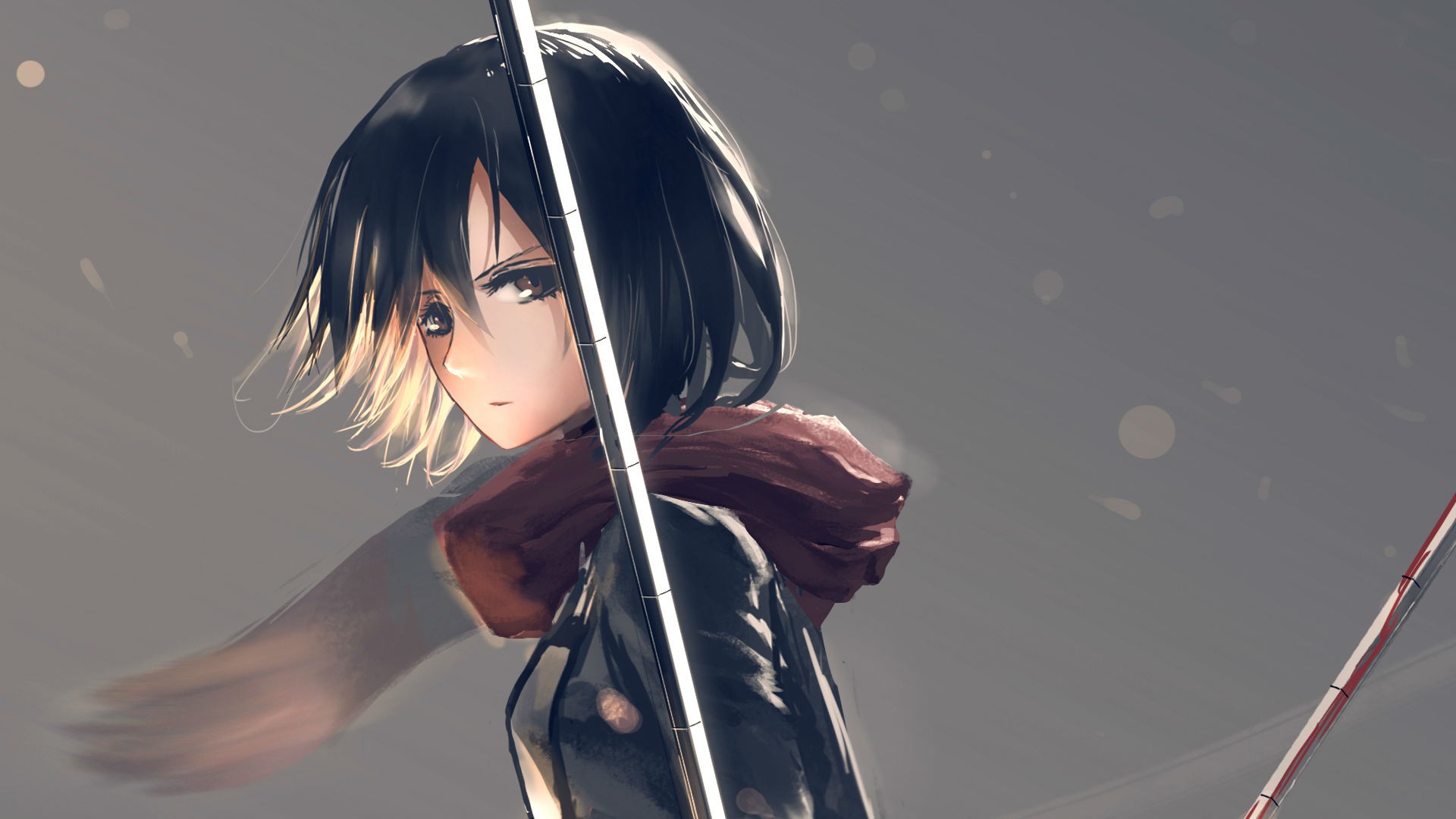 short Hair, Scarf, Black Hair, Anime Girls, Blood, Mikasa ...